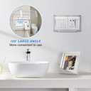 Cabilock Weatherproof Outlet Cover, Flip Double Position Socket Box, 86-Type Thickened Self Adhesive Switch Plug Splash Box for Bathroom Kitchen, Outdoor Receptacle Protector, 7.94X4.76X2.95inch (20.20X12.10X7.50CM, Transparent)