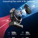 Misting Fan, Portable Camping Fans with 9oz Water Tank, 24000mAh Rechargeable Fan with 4 Speed, Battery Powered Fans with 120H Cooling, Last 5H Mist, 2 Mist Modes, Light, Outsides/Summer Essential