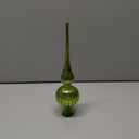 Gejoy Mercury Glass Finial Christmas Tree Topper Vintage Lime Green Spherical Ornaments Blown Glass Xmas Tree Topper Finials Mid Century Holiday Indoor Suitable for Party Decoration, 9.8inches