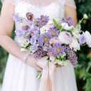 IPOPU 15pcs Daisies Artificial Flowers Faux Purple Daisies Flowers 12" Fake Wildflowers Flower Silk Flowers for Floral Arrangements Wedding Home Garden Decor (Purple)