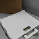 Foldable Cart with Stair Climbing Wheels, Collapsible Rolling Crate with Telescoping Handle, Handcart for Grocery Book File Tool Art Supplies(Milky White)