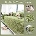 JPGGD Leaf Couch Blanket Cover,Chenille Sofa Covers Washable for Dogs,Couch Covers for Sofa, Soft Slipcovers for Couches and Sofas Pet Friendly or 2-3 Cushion Couch1pc, Green, 71"134"