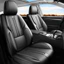 Fit Prius Car Seat Covers (5 Seats Full Set) Compatible with Toyota Prius 2001-2025 2026 - Full Coverage Breathable Leather, Airbag Compatible, Waterproof & All-Weather, Easy to Install,Black