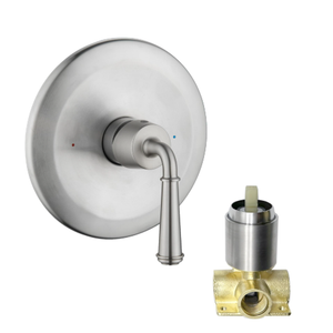 Shower Handle Valve Single Function Round Shower Mixer Valve and Trim Kit Wall Mounted Shower Faucet Control Valve
