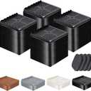 Furniture Risers Heavy Duty Adjustable Bed Risers Blocks Lift 4, 3, 2 inches for Couch, Sofa, Table, Desk, Chair Legs, Refrigerator, Washing Machine Support up to 4000 pounds (Black 4 Pack, 3 inch)