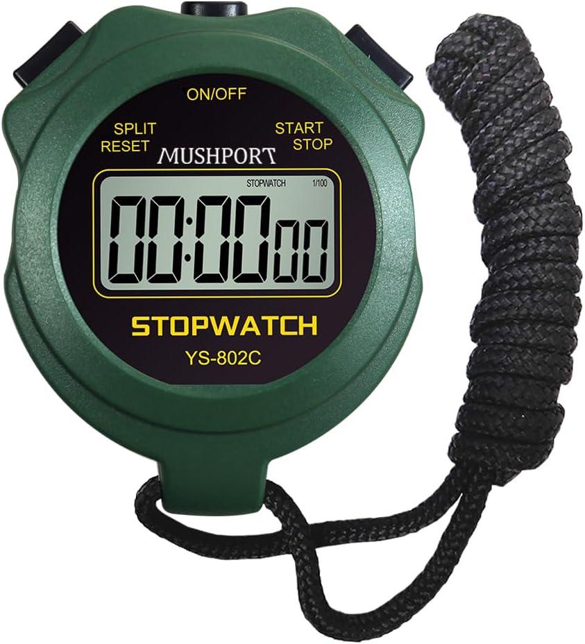Stopwatch Timer Only Stopwatch Mode, ON/Off Silent Large Display Simple Operation, Without Clock Date Countdown, Digital Stop Watch for Sports Kids Coaches, Green