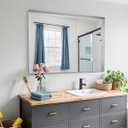 Suidia Bathroom Mirror, 30" x 20" Wall Mirror Metal Framed, Bathroom Vanity Mirror for Living Room Bedroom Bathroom Entryway, Silver, Rect Corner Style