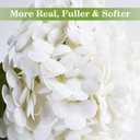 Artflower 4Pcs Real Touch Hydrangea Artificial Flowers, 22.5'' White Full Latex Faux Hydrangea Flowers for Home Floral Arrangements Wedding Bouquets Kitchen Table Centerpiece Decorations