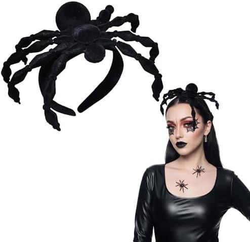 Nicky Bigs Novelties Spider Headband for Women Poseable Black Spider Hair Accessories Witch Halloween Costume Spider Headpiece Festival Cosplay Spider Accessories