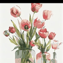 Ginkko Paint by Numbers for Adults Beginner & Kids Ages 8-12 with Wooden Frame Easy Acrylic on Canvas 9x12 inch with Paints and Brushes, Girls and Flowers(Include Framed) 2pcs