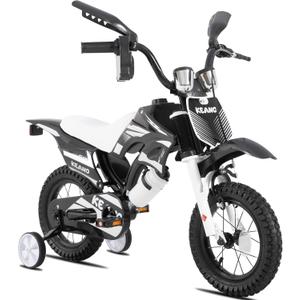 KEANO 12" Motocross Kids Bike for 2-4 Yrs Training Wheels, Black