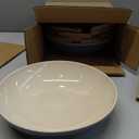 famiware 8.7" Large Pasta Bowls Set of 4, 34oz Stoneware Salad Bowl Serving Plate Bowls, Bowls for Pasta, Fruits, Salad, Noodle, Dinner- Microwave Dishwasher Safe, Glacier Series, Azure Blue
