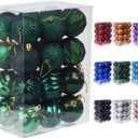 Dohance Christmas Ball Ornaments for Christmas Tree - Shatterproof Hanging Decorative Baubles Set for Xmas Tree (60mm/2.36", Dark Green)