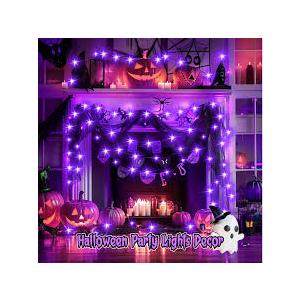 Minetom 6 Pack Purple Fairy Lights Battery Operated with Timer - 7ft 20 LED Waterproof Short Micro Firefly Lights for Halloween Decor, Pumpkin DIY Craft, Paper Lantern Decoration
