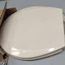 Bemis 500EC Durable Wood Toilet Seat with Easy Clean Hinges, Made in USA, Round, Almond