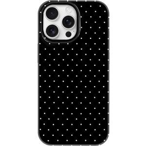 Hython for iPhone 16 Pro Max Case Cute Polka Dot Aesthetic Design Simple Cover 6.9", Thin Slim Anti-Scratch Soft TPU Bumper Shockproof Rubber Protective Phone Cases for Women Girls Girly Boys, Black