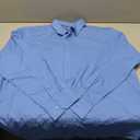 Alimens & Gentle Men's Dress Shirts Long Sleeve Wrinkle-Free Stretch Shirts Solid Formal Button Down Shirt with Pocket (XX-Large, Blue)