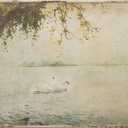 Creative Co-Op Vintage Swans Wood Framed Wall Dcor, 37.5"L x 31.5"W