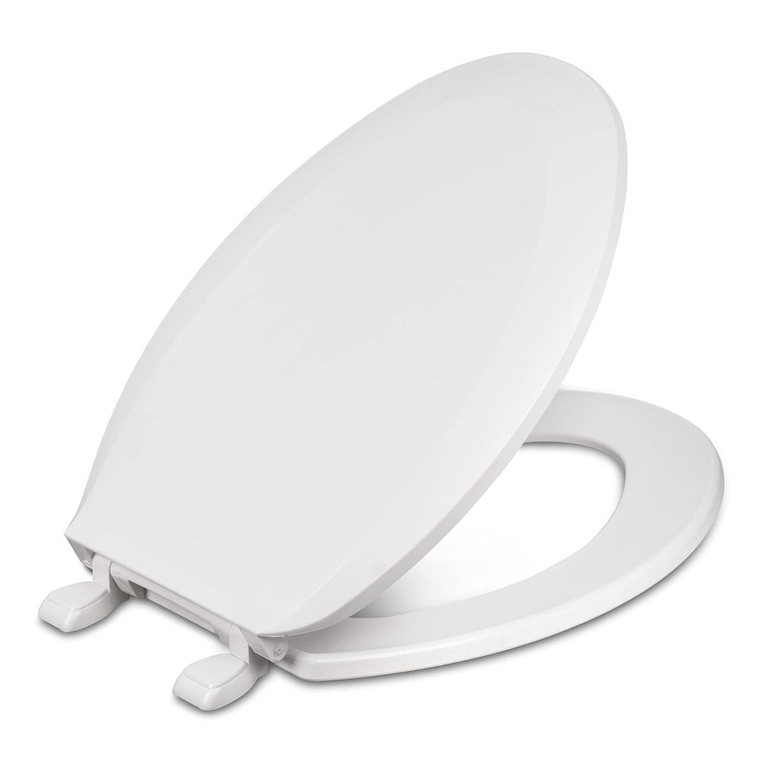 Centoco Elongated Toilet Seat, Closed Front with Cover, Residential, Plastic, Made in the USA, DSAZAM1600-001, White