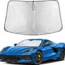 EcoNour Windshield Sunshade Compatible for Chevrolet Corvette C8 2020-2024 2025 2026, Sun Visor for Front Windshield & Window Sun Shade Cover, UV Heat Blocker & Protector, Car Accessories