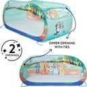 Bluey 2 in 1 Kids Pop Up Play Tent and Twin Bed Tent for Pretend and Imaginative Play, 72 inches x 36 inches x 32 inches