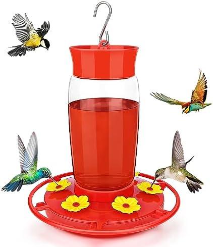 Hummingbird Feeders for Outdoors Hanging ant and Bee Proof, Plastic Hummingbird Feeder ant Guard 23 OZ, Bird Feeder for Outside