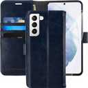MONASAY Wallet Case Compatible for Galaxy S22+Plus 5G, 6.6 inch [Included Screen Protector][RFID Blocking] Flip Folio Leather Cell Phone Cover with Credit Card Holder, Blue