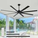 84 Inch Industrial Ceiling Fans without LightsLarge Ceiling Fan with 8 Reversible Aluminum Blades, 6-Speed Remote Control, Home or Commercial Ceiling Fan for PorchGarageShop
