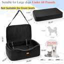 Dog Car Seat for Large Dogs up to 60 lbs or 2 Small Dogs with 4" Memory Foam, Medium Pet Booster Seat Cover with Triple Safety Belts, Adjustable Leashes, Detachable/Washable (Dark Black, Large)