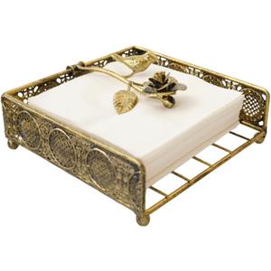 Flat Antique Brass Painting Metal Napkin Holder with Vintage and Classic Bird Design For Kitchen and Dinner Table Flat Antique Brass Painting Metal Napkin Holder with Vintage and Classic Bird Design For Kitchen and Dinner Table