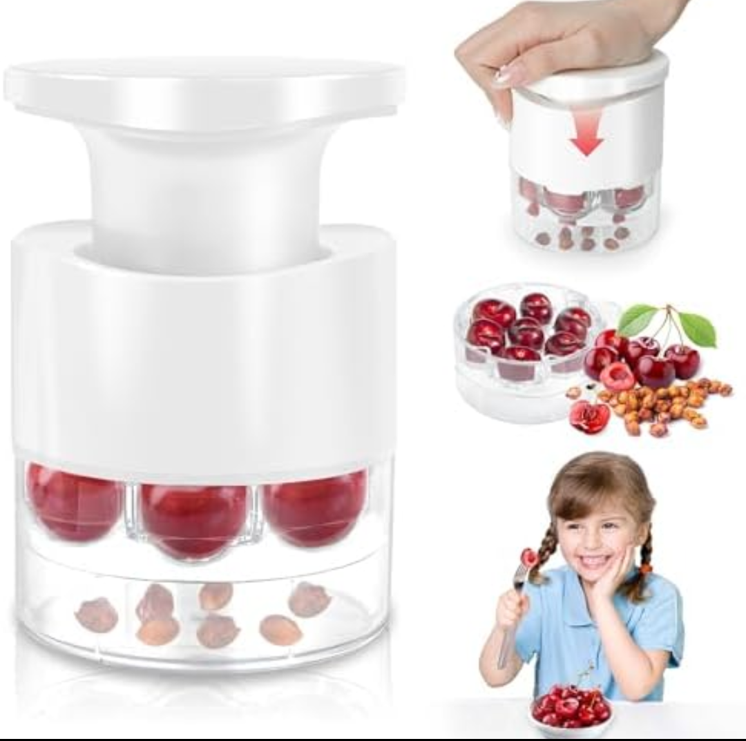Cherry Pitter, 7-Hole Cherry Pitter Tool, Quickly Multiple Cherries Seed Remover, Save Time & Space For Making Cherry Jam, Pack Of 2 