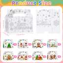 Tenceur 48 Pcs DIY Christmas Treat Boxes Color Your Own Paintable Goodie Party Favor Boxes 6.3 x 3.7 x 3.1 Inch Coloring Holiday Xmas Container Candy Box for Party Favor Supply