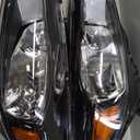 Headlights Assembly Compatible with 2015 2016 2017 2018 Ford Focus Headlamp Replacement Black Housing Amber Reflector Pair