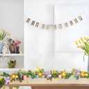 6FT Easter Garland for Mantle, Lighted Egg Garland with Butterfly Flower, Faux Greenery Spring with Timer for Summer Fireplace Outdoor Decorations