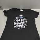 Old Life Washed Water Baptism Bible Verse Christian Baptized T-Shirt (Small, Black)