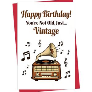 2 x Elegantly Humorous Just Vintage Birthday Card for Elderly, Parents, Boss  Respectful & Witty Greeting Card from Child, Team, Employee  Thoughtful Gift Set (QY-9)
