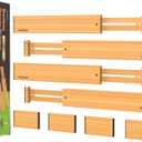 ANTOWIN Bamboo Drawer Dividers Organizers, Drawer Separators Splitter,13-17 inches Long Adjustable Spring-loaded Organizer for Large Utensil, Clothes, Tools Drawers (4+3)