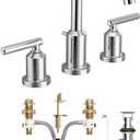 Moen Gibson Two-Handle High Arc Widespread Modern Bathroom Sink Faucet for 3-Hole Setups with Valve Included, Chrome, TV6142