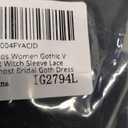 Women Gothic V Neck High Slit Witch Sleeve Lace Patchwork Ghost Bridal Goth Dress Without Corset (Large) 