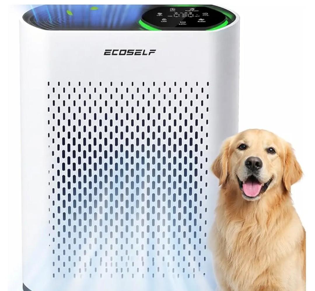 Air Purifier for Large Room, Cleans 2,400 ft² in 30 Mins, 3-Stage True HEPA, 360° Airflow, Large Touch Display Control, Real-Time Air Quality (PM2.5) Display, Ultra-Quiet 20dB Sleep Mode, HAP602 White