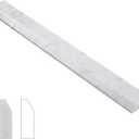 Diflart 10-Pack Carrara White Marble Pencil Liner Trim, 3/8 x 12 Inch, Polished, Marble Tile Edging Corner Trim Molding Bullnose Tile Shower Bathroom Kitchen Livingroom