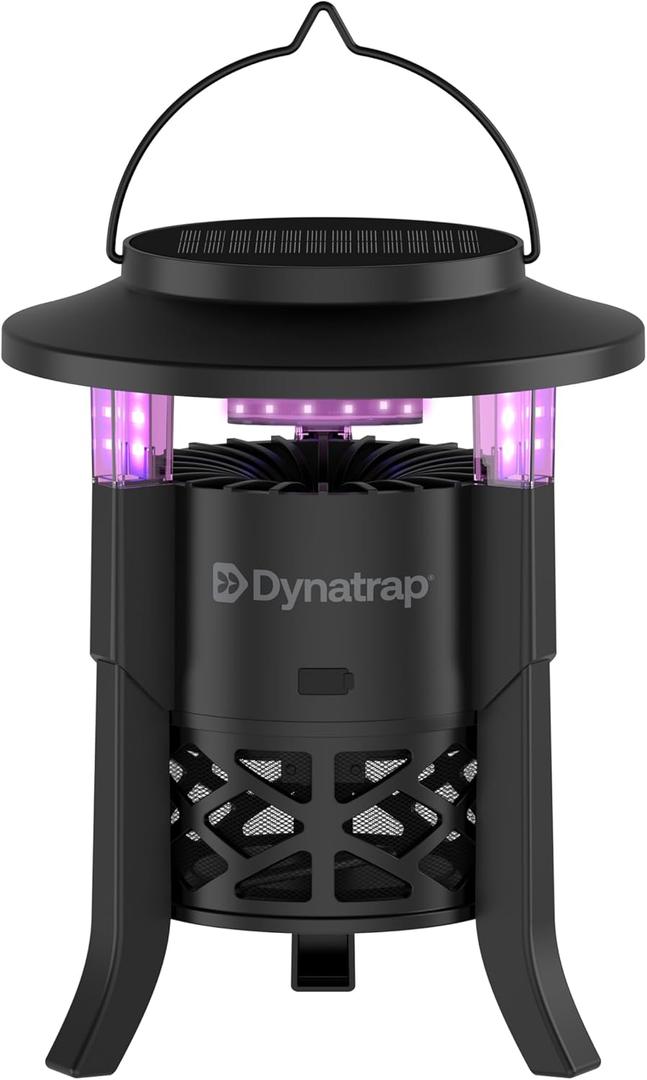 Dynatrap Outdoor Bug Trap 1/4 Acre UV LED Light Mosquito, Fly, Gnat, Moth, Wasp Trap, Chemical-Free Bug Zapper Alternative, Rechargeable and Portable Flying Insect Catcher with Cordless Capability