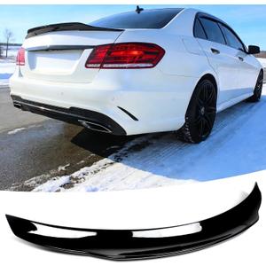 Rear Spoiler Wing Fit for Mercedes W212 E Class Sedan 2010-2016 Accessories E250/ E350/ E400/ E550/ E63, Gloss Black Duckbill PSM Style Decklid Lip Exterior Part
