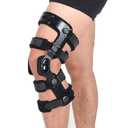 Orthomen Functional ACL Knee Brace for MCL PCL Meniscus Ligament Sports Injuries, Adjustable Hinged ROM Orthopedic Knee Orthosis Fit Men and Women Left, X-Lager (X-Large (Pack of 1))