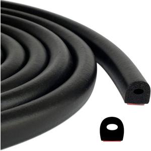 D Shape EPDM Foam Rubber Seal with Tape, Self-Adhesive Rubber Weather Stripping for Boat, Auto, RV, Marine, Garage Doors/Window and More, W:0.5"; H:0.5"; L:26Feet