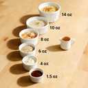 Cinf White 10 oz Set of 4 Souffle Dishes Ramekins Oven Microwave Safe Bowls Creme Brulee Sauce Cups for Baking Cooking Porcelain Individual Serving Size for Desserts