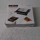 Panini Press Grill and Sandwich Maker 180 Degree Open Ceramic Plates Stainless Steel Finish