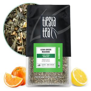 Tiesta Tea - Lean Green Machine, Loose Leaf, Light Citrus Green Tea, Premium Blend, Medium Caffeinated, Make Hot or Iced Brews Up to 200 Cups, 16 Ounce Resealable Bulk Pouch