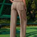 Womens Linen Barrel Pants Baggy Wide Leg Palazzo Pants Casual | Drawstring Waist, with Pockets, Lounge (S)