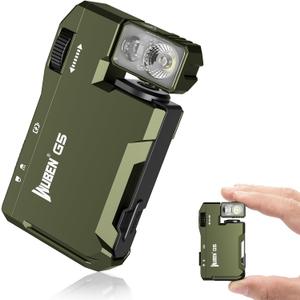 WUBEN G5 Rechargeable EDC Flashlight, Powerful RGB Flashights, 400 Lumens Portable Flat Mini Flashlights, IP65 Waterproof Multi-Mode Magnetic Small Keychain Flashlight for Camping, Emergency (Green)